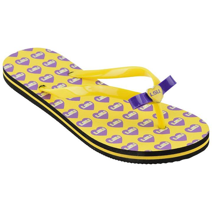 Women's Lsu Tigers Flip Flops, Girl's, Size: Medium, Purple