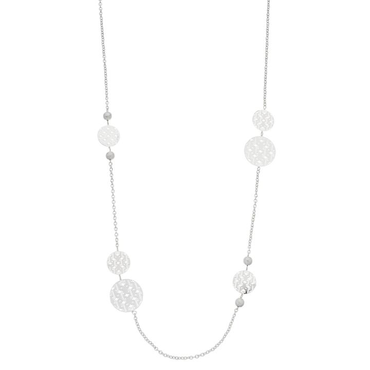 Round Lattice Long Necklace, Women's, Silver