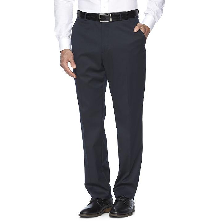 Men's Croft & Barrow® True Comfort Stretch Classic-fit Flat-front Suit Pants, Size: 44x32, Blue (navy)
