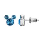 Disney's Mickey Mouse Crystal Birthstone Stud Earrings, Blue