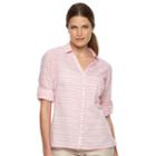 Women's Columbia Wiley Mesa Striped Roll-tab Shirt, Size: Xs, Pink Other