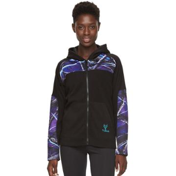 Women's Huntworth Hooded Colorblock Fleece Hiking Jacket, Size: Medium, Blue