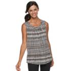 Women's Croft & Barrow&reg; Pleated Swing Tank, Size: Medium, Dark Brown