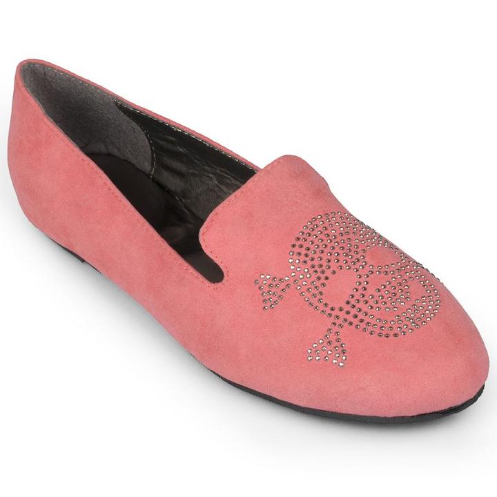 Journee Collection Messina Women's Studded Smoking Flats, Girl's, Size: 8, Pink