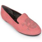 Journee Collection Messina Women's Studded Smoking Flats, Girl's, Size: 8, Pink
