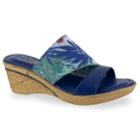 Tuscany By Easy Street Adagio Women's Wedge Sandals, Size: 9.5 Wide, Blue