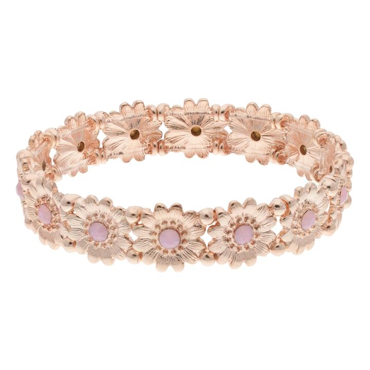 Lc Lauren Conrad Flower Stretch Bracelet, Women's, Pink