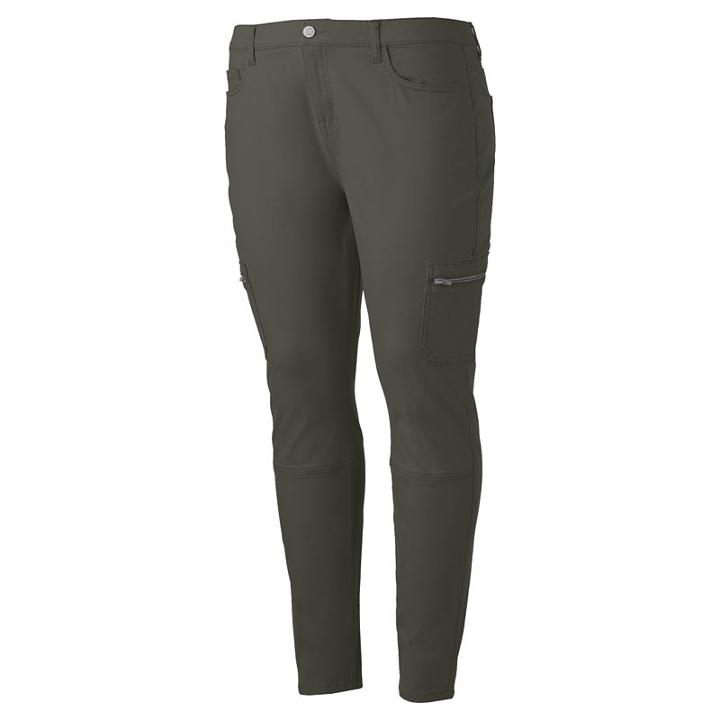 Juniors' Plus Size Mudd&reg; Cargo Utility Skinny Pants, Teens, Size: 20 W, Dark Green