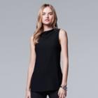 Women's Simply Vera Vera Wang Simply Separates Mockneck Top, Size: Medium, Black