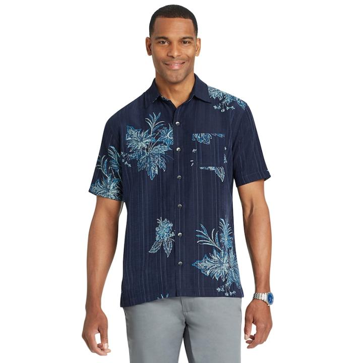 Men's Van Heusen Air Classic-fit Patterned Button-down Shirt, Size: Xxl, Blue