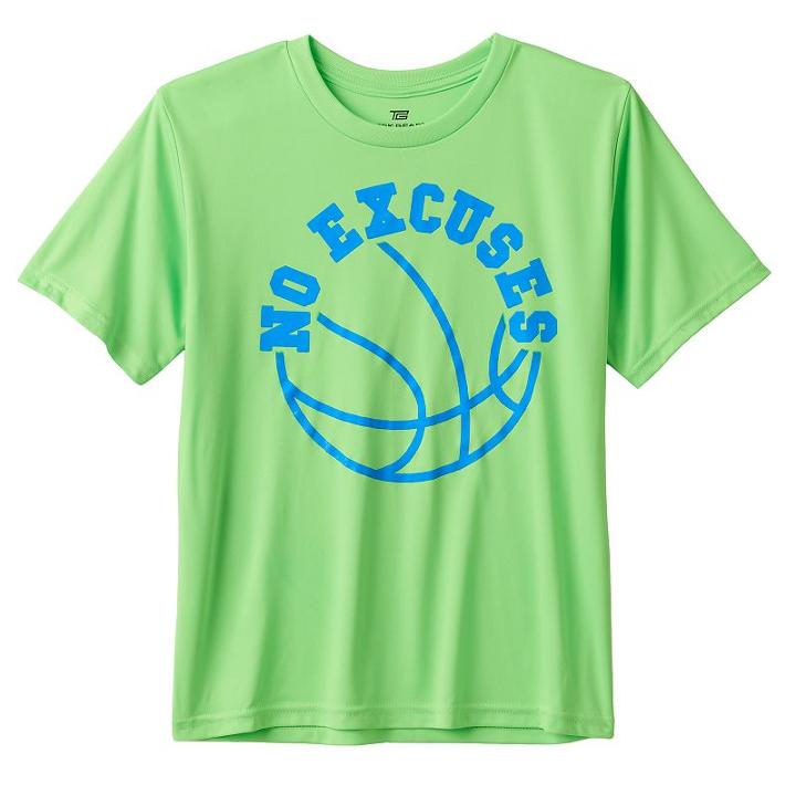 Boys 8-20 Tek Gear No Excuses Tee, Boy's, Size: Medium, Med Green