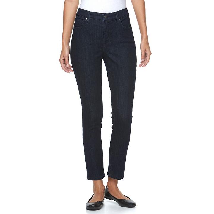 Women's Croft & Barrow&reg; Skinny Ankle Jeans, Size: 16, Dark Blue