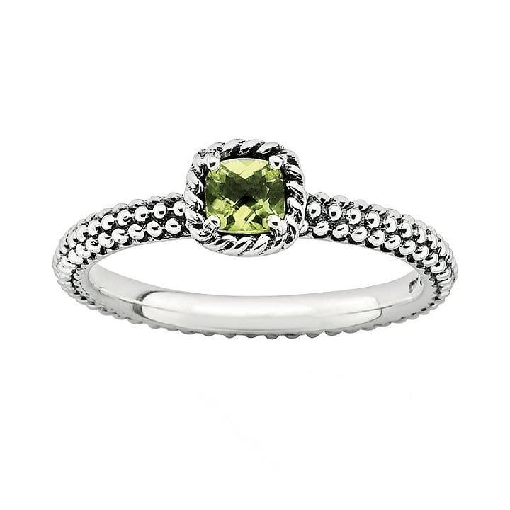 Stacks And Stones Sterling Silver Peridot Stack Ring, Women's, Size: 6