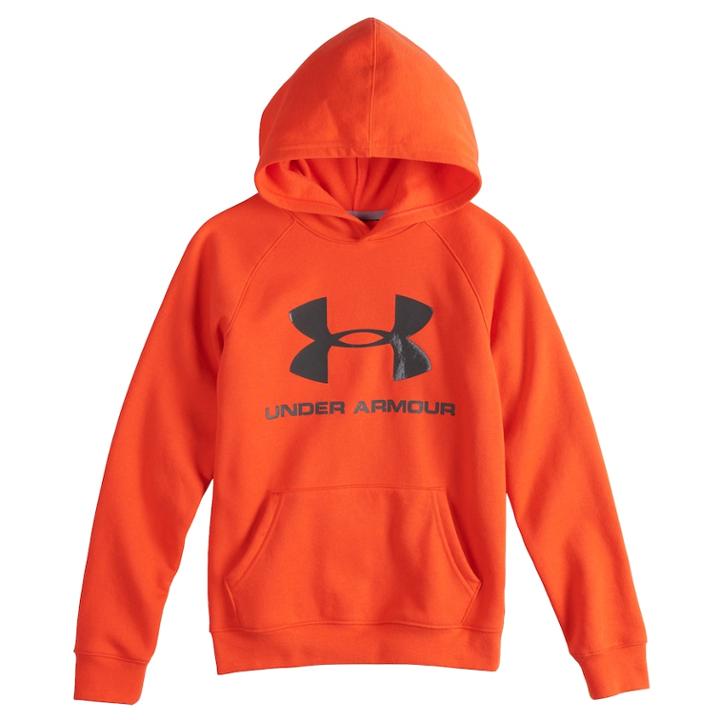 Boys 8-20 Under Armour Rival Logo Hoodie, Size: Small, Orange