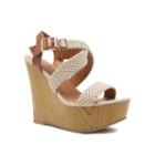 Qupid Kendall Women's Wedge Sandals, Girl's, Size: 8, Lt Beige