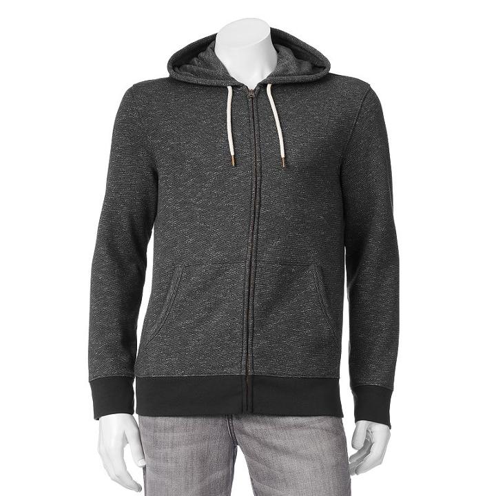 Men's Sonoma Goods For Life&trade; Full-zip Fleece Hoodie, Size: Xl, Black
