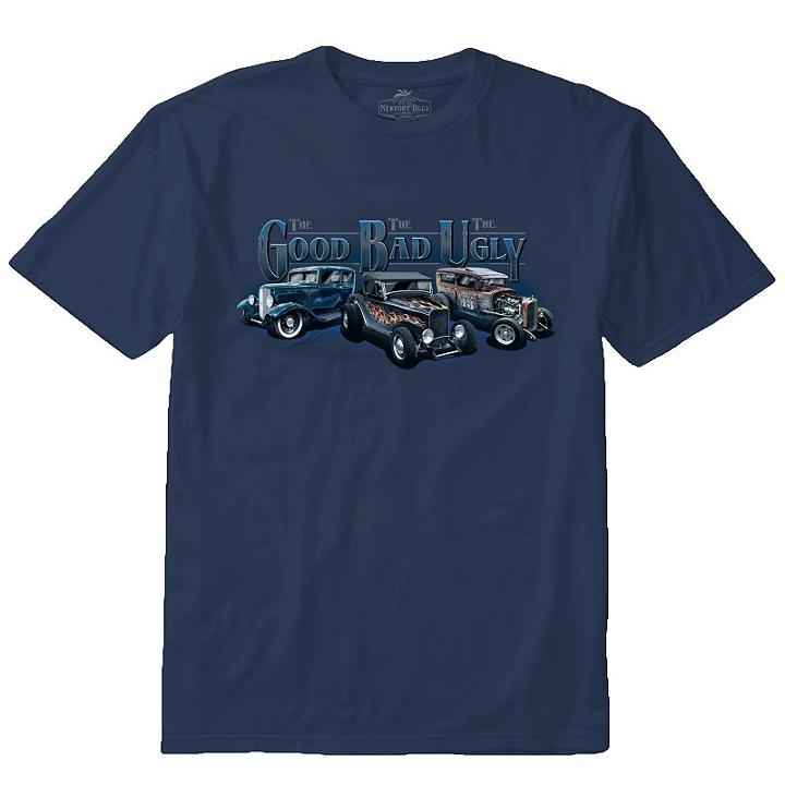 Men's Newport Blue Good Bad Ugly Hot Rod Tee, Size: Xl, Dark Grey