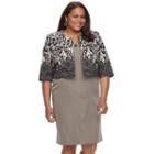 Plus Size Maya Brooke Solid Sheath Dress & Animal Print Jacket Set, Women's, Size: 22 W, Beige Oth