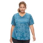 Plus Size Tek Gear&reg; Burnout Tee, Women's, Size: 2xl, Turquoise/blue (turq/aqua)