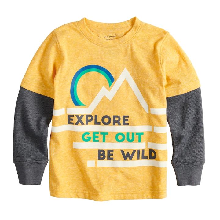 Toddler Boy Jumping Beans&reg; Mock Layer Thermal Graphic Tee, Size: 5t, Gold