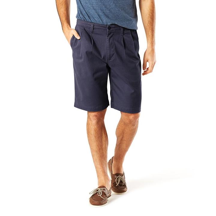 Men's Dockers&reg; D3 Classic-fit Stretch Pleated Shorts, Size: 34, Blue (navy)