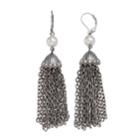 Simply Vera Vera Wang Chain Tassel Nickel Free Drop Earrings, Women's, White