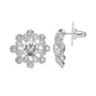 Silver Tone Starburst Stud Earrings, Women's, Multicolor