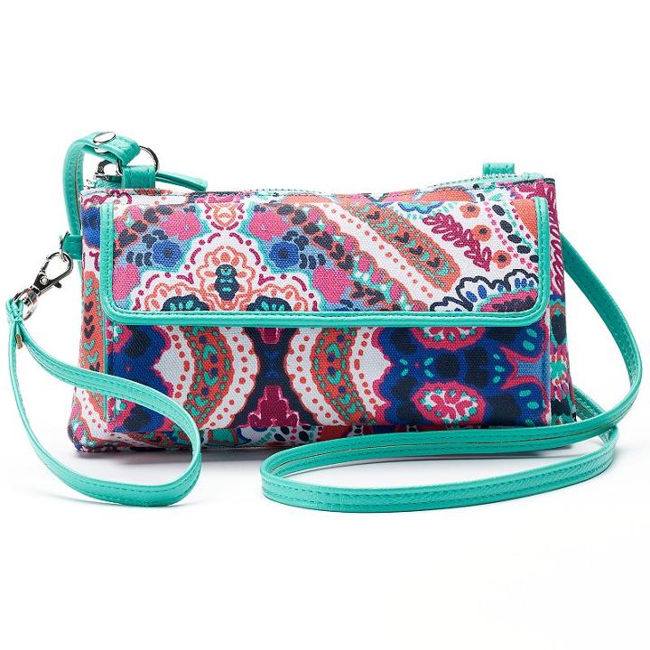 Croft & Barrow&reg; Chelsea Safe Keeper Rfid-blocking Floral Crossbody Bag, Women's, Yellow