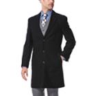 Men's Ike Behar Modern-fit Wool-blend Top Coat, Size: 36 Short, Black