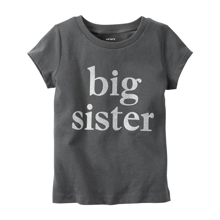 Girls 4-8 Carter's Short Sleeve Jersey Graphic Tee, Size: 5, Grey