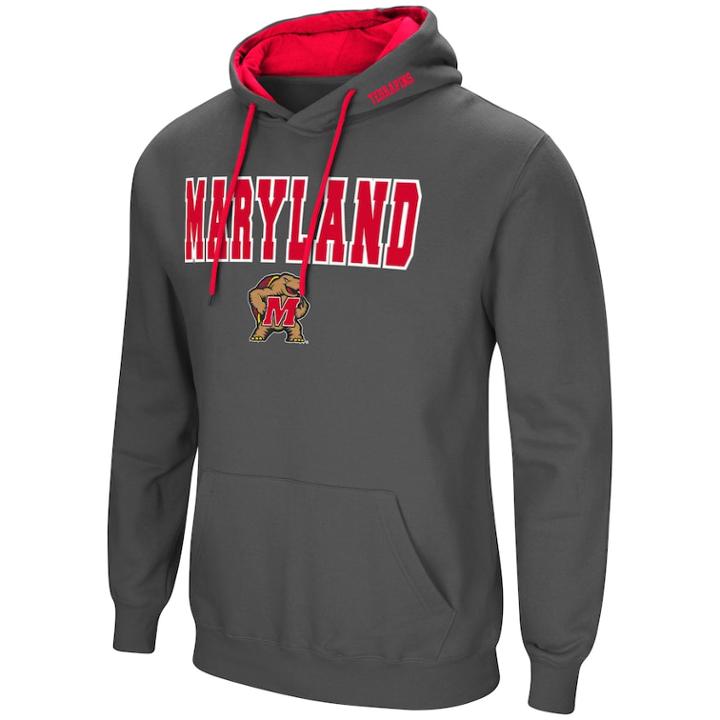 Men's Maryland Terrapins Pullover Fleece Hoodie, Size: Xxl, Med Grey