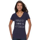 Women's Apt. 9&reg; V-neck Graphic Tee, Size: Xxl, Blue