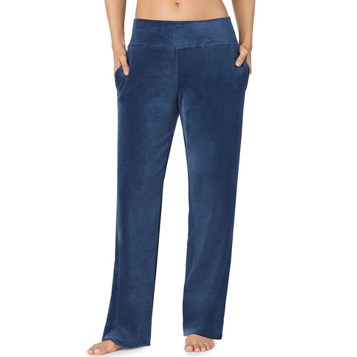 Women's Cuddl Duds Plush Velour Pants, Size: Xs, Turquoise/blue (turq/aqua)