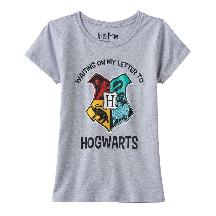 Girls 7-16 Harry Potter Waiting On My Letter To Hogwarts Graphic Tee, Girl's, Size: Medium, Grey