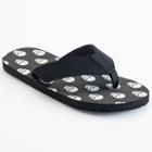 Men's Patterned Flip-flops, Size: Large, Black