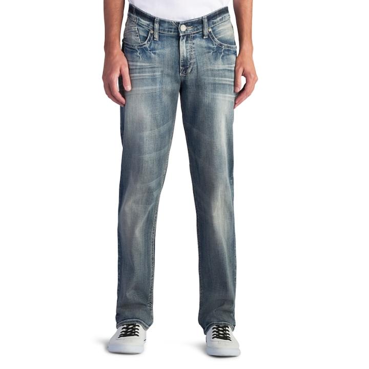 Men's Rock & Republic Hustle Stretch Straight-leg Jeans, Size: 32x36, Med Blue
