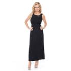 Women's White Mark Katherine Lace-trim Maxi Dress, Size: Small, Black