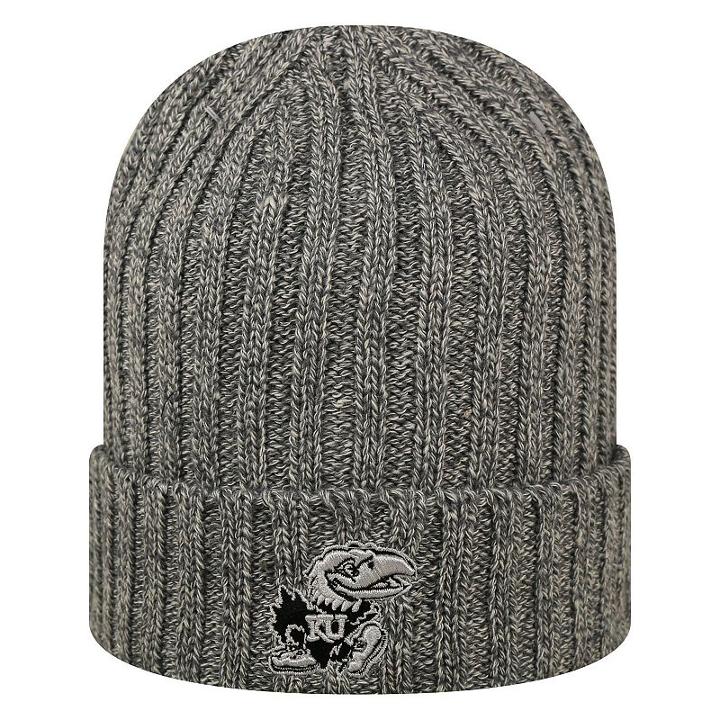 Adult Top Of The World Kansas Jayhawks Two Below Beanie, Med Grey