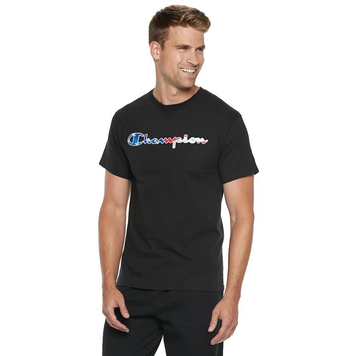 Men's Champion Jersey Tee, Size: Medium, Black
