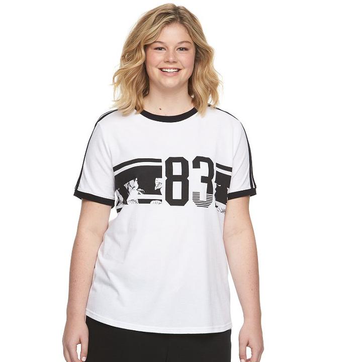 Juniors' Plus Size So&reg; Ringer Graphic Tee, Size: 2xl, White