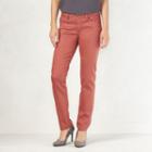 Women's Lc Lauren Conrad Color Twill Skinny Pants, Size: 6 T/l, Orange