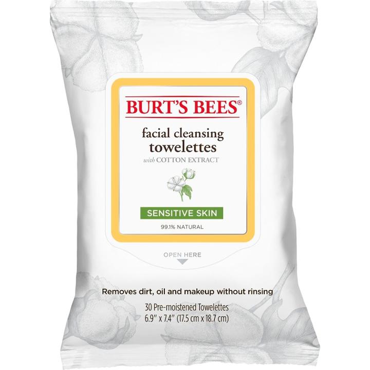 Burt's Bees Sensitive Skin Facial Cleansing Towelettes, Multicolor