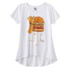 Girls 7-16 Bff Burgers & Fries Forever High-low Graphic Tee, Girl's, Size: Medium, White