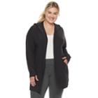 Plus Size Tek Gear&reg; Hooded Wrap Cardigan, Women's, Size: 2xl, Black