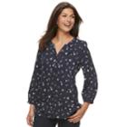 Women's Croft & Barrow&reg; Splitneck Peasant Top, Size: Xxl, Dark Blue