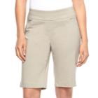 Women's Dana Buchman Pull-on Bermuda Shorts, Size: Large, Beig/green (beig/khaki)
