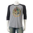 Men's Harry Potter Raglan Tee, Size: Small, Grey