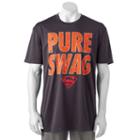 Big & Tall Dc Comics Superman Pure Swag Tee, Men's, Size: 3xl Tall, Grey (charcoal)