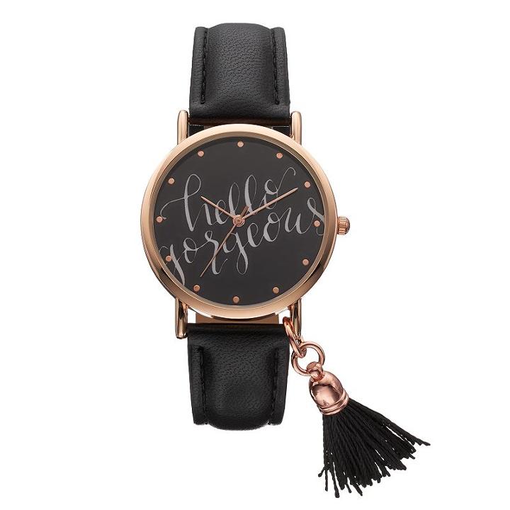 Women's Hello Gorgeous Tassel Watch, Size: Medium, Black
