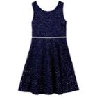 Girls 7-16 & Plus Speechless Glitter Lace Dress, Size: 14, Blue (navy)